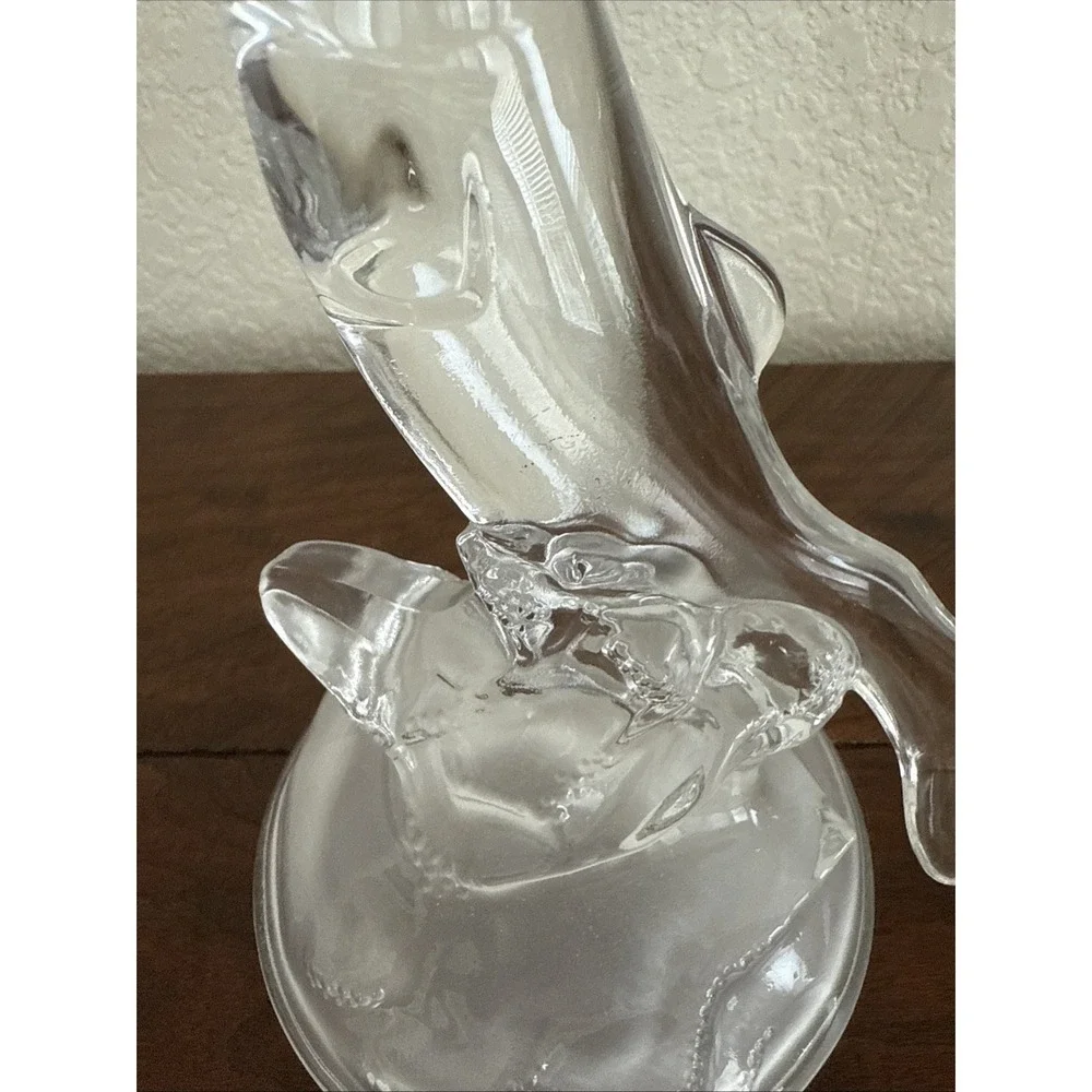 Cristal D'Arques-Durand Jumping Trout on Frosted Dome Base Figurine Fish
